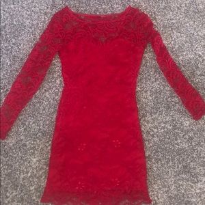 Red lace dress